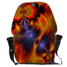 Orange Eyes Aglow – Gold & Violet Delight Large Courier Bags