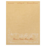 Orange Faux Parchment Scrolls Letterhead Design