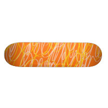 Orange Fiery Stripes Custom Skateboard
