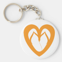 Orange flip flops 1 key chains