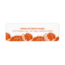Orange Floral Decadence Return Address Labels labels