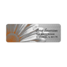 Orange Floral Highlights Return Address Label