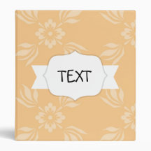 Orange Floral Ornamental Pattern Binders