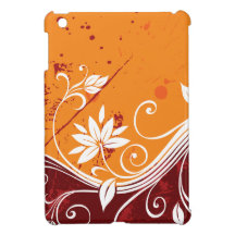 Orange Floral Vines iPad Mini Covers