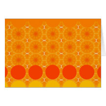 Orange flower circles, note card
