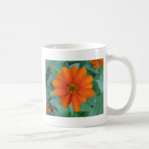 Orange flower design coffee mug