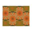 ORANGE FLOWER ILLUSION postcards
