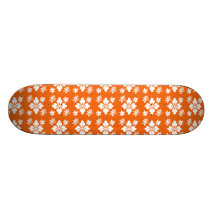 Orange flower pattern skate deck