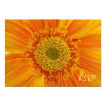 Orange Flower RSVP Invitation