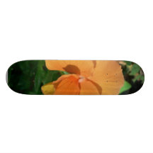 Orange Flower Skate Board Deck