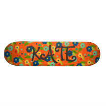 Orange Flower Skateboard Decks