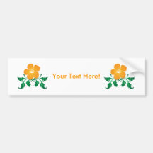 Orange Flower: Vector Drawing: Bumper Sticker