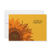 Orange Flower Wedding RSVP Response Card Announcement