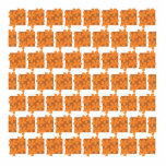 Orange flowers and squares pattern. photo cut out