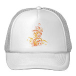 Orange Flowers Mesh Hats