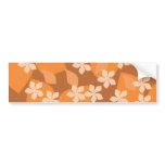 Orange Flowers. Retro Floral Pattern. Bumper Stickers