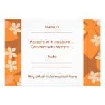 Orange Flowers. Retro Floral Pattern. Invite