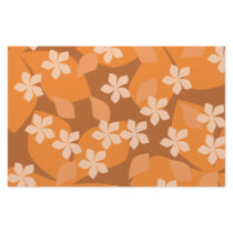 Orange Flowers. Retro Floral Pattern. Stationery Paper