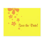Orange Flowers Save the Date Postcard with Photo