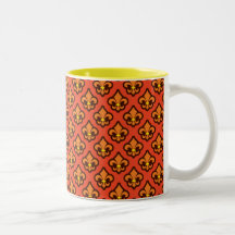 Orange Fluer de Lis Cup Mug