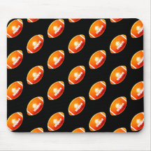 Orange Football Pattern Mouse Pads