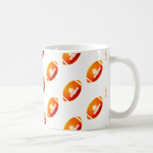 Orange Football Pattern Mug