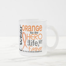 Orange For Hero 2 Father MS Multiple Sclerosis Coffee Mugs