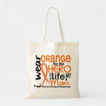 Orange For Hero 2 Mom MS Multiple Sclerosis Canvas Bags
