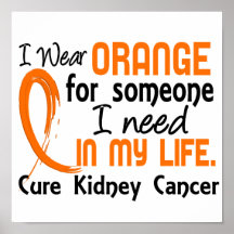 Orange For Someone I Need Kidney Cancer Posters