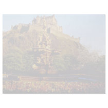 Orange Fountain and tulips, Edinburgh Castle, Scot Customized Letterhead