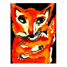 Orange Fox by Katie Pfeiffer Postcards