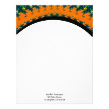 orange fractal customized letterhead