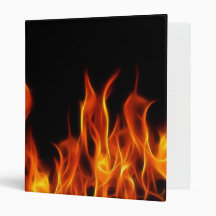 Orange Fractal Flames 3 Ring Binders
