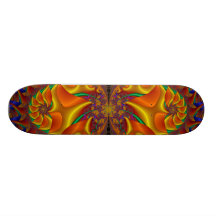 orange fractal skateboard