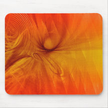 Orange Fractal: Type A Mouse Pads