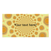 Orange fractals custom photo card