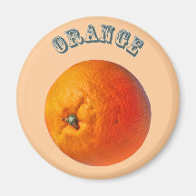 Orange - (Fridge Magnet Round)