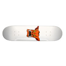 orange gargoyyle creature skate board