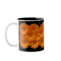 orange gerber daisy mug