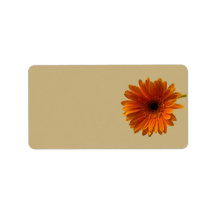 Orange Gerbera Daisy Blank Wedding Address Labels
