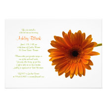 Orange Gerbera Daisy Bridal Shower Invitation