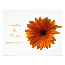 Orange Gerbera Daisy Response Card Personalized Invitations