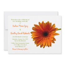 Orange Gerbera Daisy Wedding Invitation