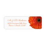 Orange Gerbera Daisy Wedding Return Address Label
