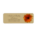 Orange Gerbera Daisy Wedding Return Address Labels