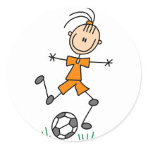 Orange Girls Soccer Sticker