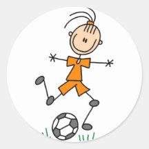 Orange Girls Soccer Sticker