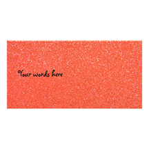 Orange glitter custom photo card