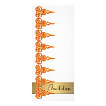 Orange gold white Bachelorette party invitatio Custom Invites