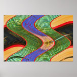 orange green crazy print